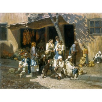 Група селяни на пазар в София – 1903