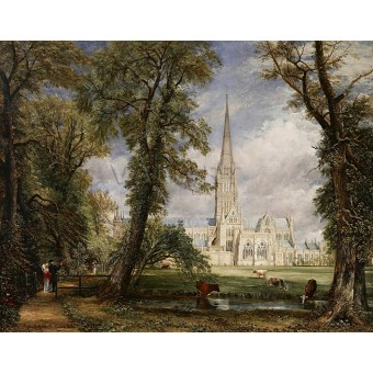 Катедралата в Солзбъри откъм епископската градина (1826) РЕПРОДУКЦИИ НА КАРТИНИ