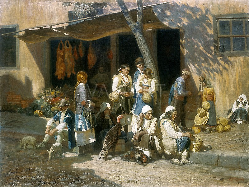 Група селяни на пазар в София – 1903