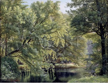 Репродукции на картини: Изглед от горско езеро (1895) – Карл Фредерик Агард