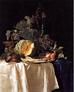 РЕПРОДУКЦИИ НА КАРТИНИ Натюрморт с плодове и кристална ваза (1652)