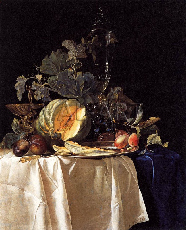 РЕПРОДУКЦИИ НА КАРТИНИ Натюрморт с плодове и кристална ваза (1652)