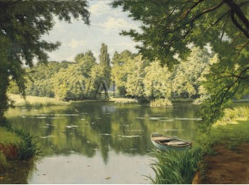 РЕПРОДУКЦИИ НА КАРТИНИ Лодка, акостирала на спокойно езеро (1915)