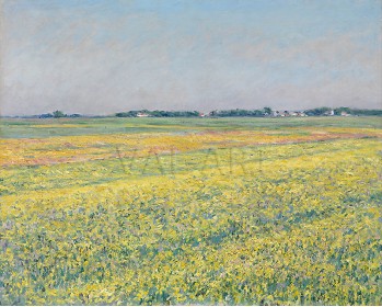 РЕПРОДУКЦИИ НА КАРТИНИ Равнината на Женвилие, жълти полета (1884)