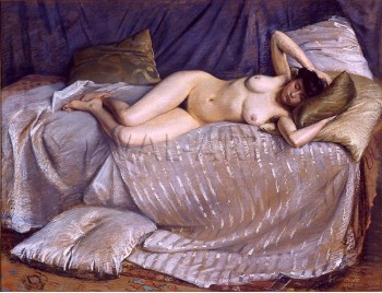 РЕПРОДУКЦИИ НА КАРТИНИ Гола жена, лежаща на диван (1873)