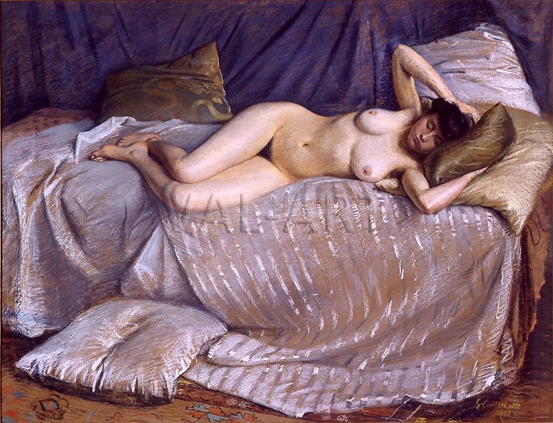 РЕПРОДУКЦИИ НА КАРТИНИ Гола жена, лежаща на диван (1873)