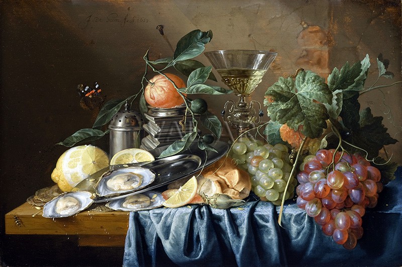 РЕПРОДУКЦИИ НА КАРТИНИ Натюрморт със стриди и грозде (1653)
