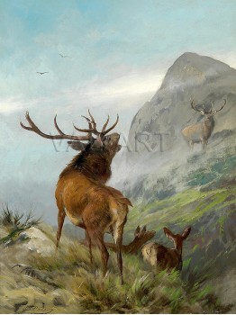 РЕПРОДУКЦИИ НА КАРТИНИ Ревящ елен (1872)