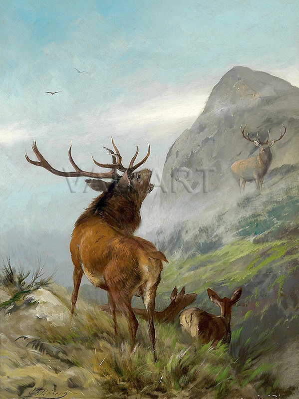РЕПРОДУКЦИИ НА КАРТИНИ Ревящ елен (1872)