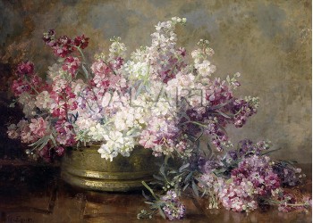 Медна купа, пълна с бели и розови цветя (1940) РЕПРОДУКЦИИ НА КАРТИНИ