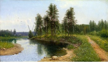 РЕПРОДУКЦИИ НА КАРТИНИ Пейзаж с река (1899)