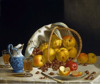 РЕПРОДУКЦИИ НА КАРТИНИ Натюрморт с ябълки и кестени (1859)