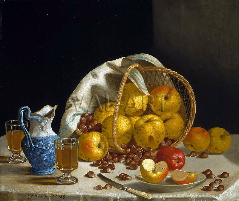 РЕПРОДУКЦИИ НА КАРТИНИ Натюрморт с ябълки и кестени (1859)