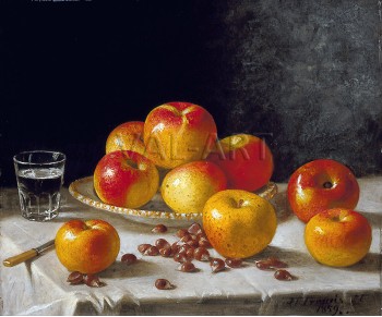 РЕПРОДУКЦИИ НА КАРТИНИ Натюрморт с ябълки и кестени (1859)