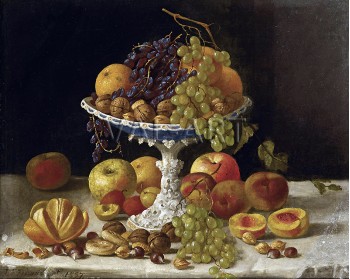 РЕПРОДУКЦИИ НА КАРТИНИ Натюрморт с грозде и ябълки (1857)