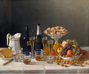 РЕПРОДУКЦИИ НА КАРТИНИ Вино, сирене и плодове (1857)