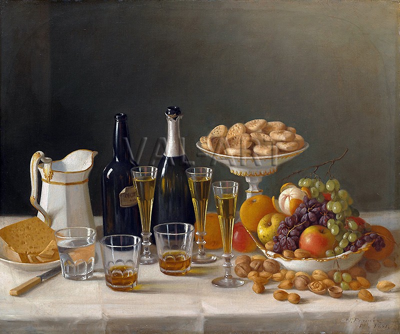 РЕПРОДУКЦИИ НА КАРТИНИ Вино, сирене и плодове (1857)