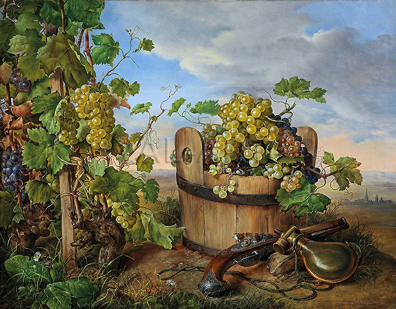 РЕПРОДУКЦИИ НА КАРТИНИ Натюрморт с грозде и пистолет (1856)
