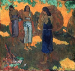 Репродукции на картини: Три таитянки на жълт фон (1899) – Пол Гоген