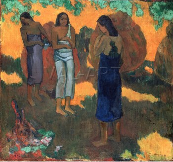 Репродукции на картини: Три таитянки на жълт фон (1899) – Пол Гоген