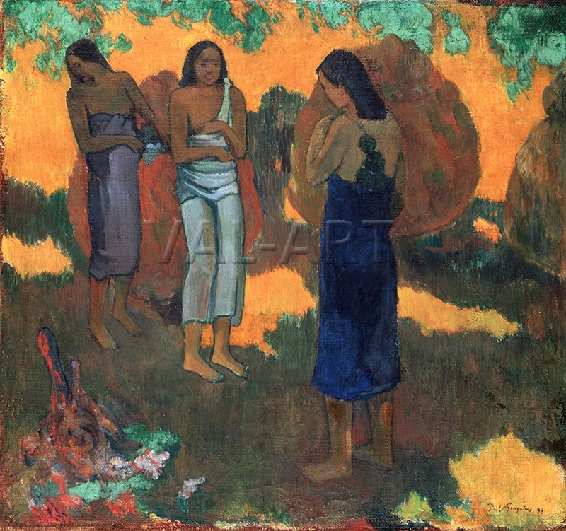 Репродукции на картини: Три таитянки на жълт фон (1899) – Пол Гоген