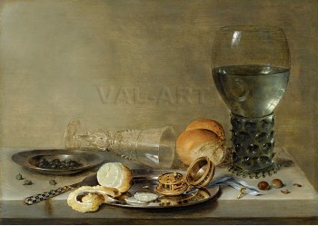 Натюрмарт с часовник, чаша, хляб и лимон (1630) РЕПРОДУКЦИИ НА КАРТИНИ