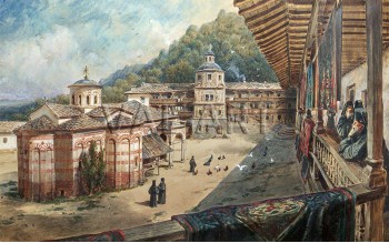 РЕПРОДУКЦИИ НА КАРТИНИ Двор в Троянския манастир (1887)
