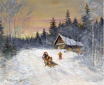 Руско село под снега (1916) – Константин Коровин