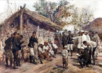 РЕПРОДУКЦИИ НА КАРТИНИ Брестовица. Разпит на пленени турци (1877)