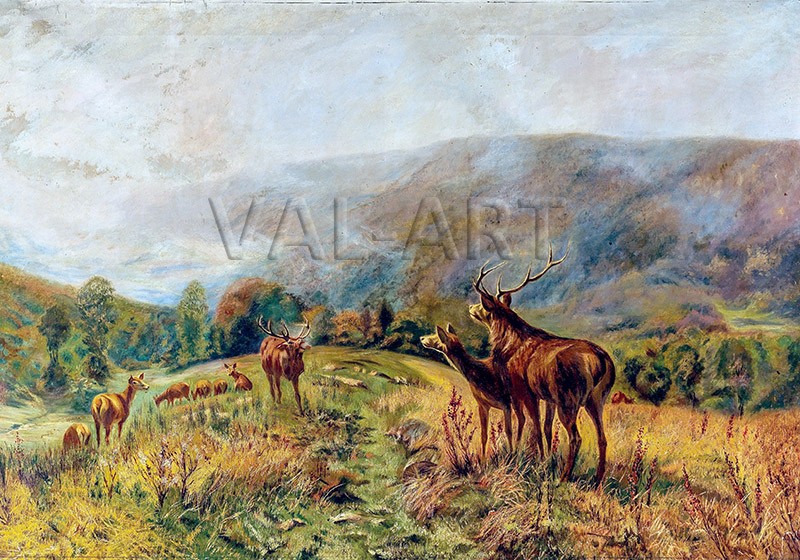 РЕПРОДУКЦИИ НА КАРТИНИ Стадо благородни елени на горска поляна (1891)