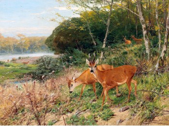 РЕПРОДУКЦИИ НА КАРТИНИ Пейзаж със сърни (1906)