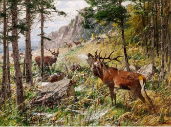 РЕПРОДУКЦИИ НА КАРТИНИ Зовящ елен (1906)