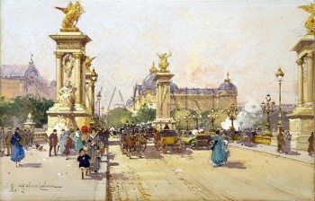 РЕПРОДУКЦИИ НА КАРТИНИ Мостът Александър III и Гран Пале (1920)