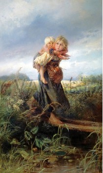 РЕПРОДУКЦИИ НА КАРТИНИ Деца, бягащи от бурята (1872)