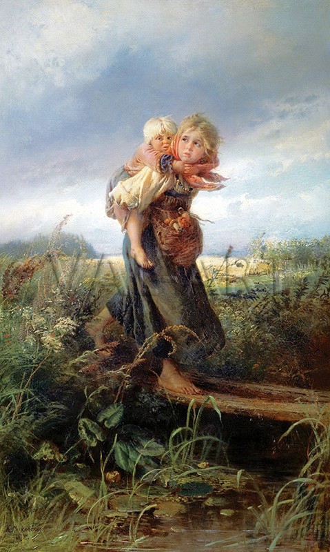 РЕПРОДУКЦИИ НА КАРТИНИ Деца, бягащи от бурята (1872)