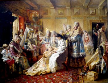 РЕПРОДУКЦИИ НА КАРТИНИ Облеклото на руската булка (1889)