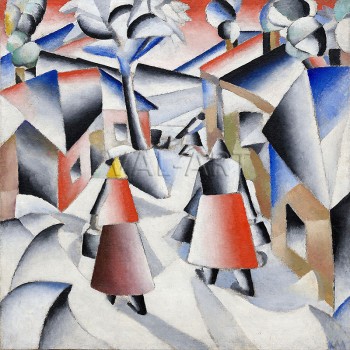 РЕПРОДУКЦИИ НА КАРТИНИ Сутрин в селото след снежна буря (1912)