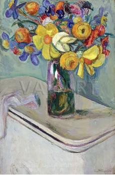 РЕПРОДУКЦИИ НА КАРТИНИ Цветя. Ваза върху кошница (1929)