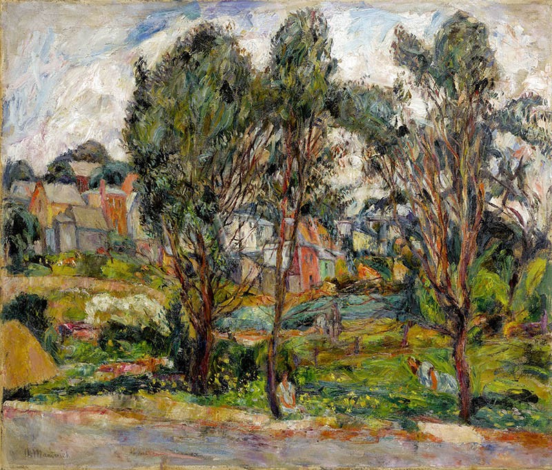 РЕПРОДУКЦИИ НА КАРТИНИ Градски пейзаж с дървета (1925)