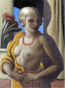 РЕПРОДУКЦИИ НА КАРТИНИ Блондинка с червена огърлица (1940)