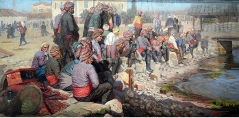 РЕПРОДУКЦИИ НА КАРТИНИ Селяни мюсюлмани край Перловската река (1914)
