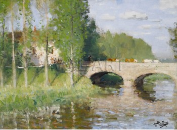 РЕПРОДУКЦИИ НА КАРТИНИ Мостът над реката, Сент-Жем-Моронвал (1928)