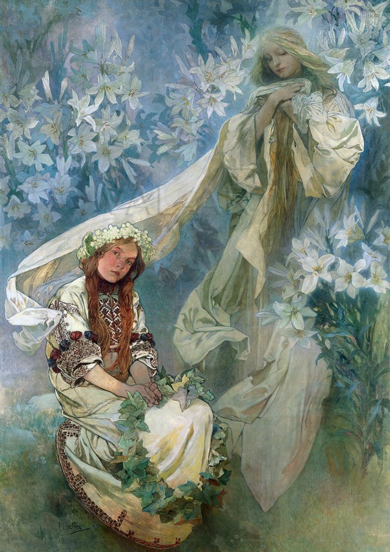 РЕПРОДУКЦИИ НА КАРТИНИ Мадона с лилиите (1905)