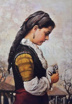 РЕПРОДУКЦИИ НА КАРТИНИ Селско момиче с гълъб (1902)