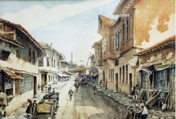 РЕПРОДУКЦИИ НА КАРТИНИ Улица със Сливнишкия хан (1912) 