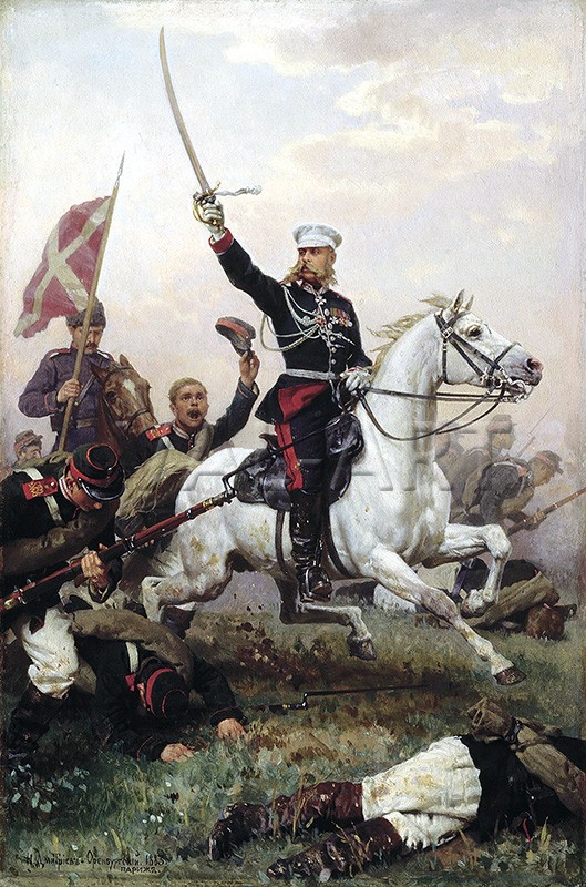 РЕПРОДУКЦИИ НА КАРТИНИ Генерал Скобелев на кон в Руско-турската война 1877-78 (1883)