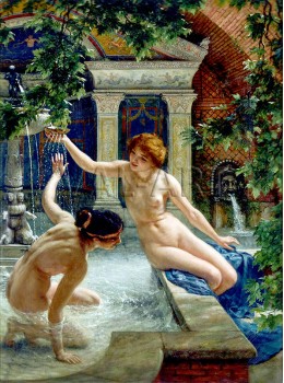 РЕПРОДУКЦИИ НА КАРТИНИ Къпещи се момичета (1900)