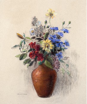 РЕПРОДУКЦИИ НА КАРТИНИ Цветя в кафява ваза (1914)