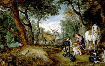 Репродукции на картини: Видението на Свети Хуберт (1617 – 1620) – Петер Паул Рубенс