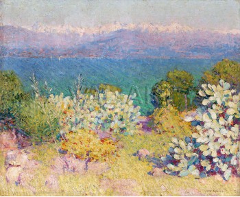 РЕПРОДУКЦИИ НА КАРТИНИ Сутринта, приморски Алпи от Антиб (1891)